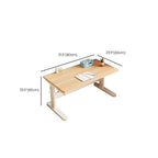 Natural Wood Writing Desk with Adjustable Height for Kids Dimensions