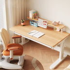 Natural Wood Writing Desk with Adjustable Height for Kids Main Product Image