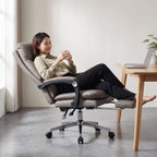 Nest Reclining Executive Office Chair with Footrest – Genuine & Faux Leather