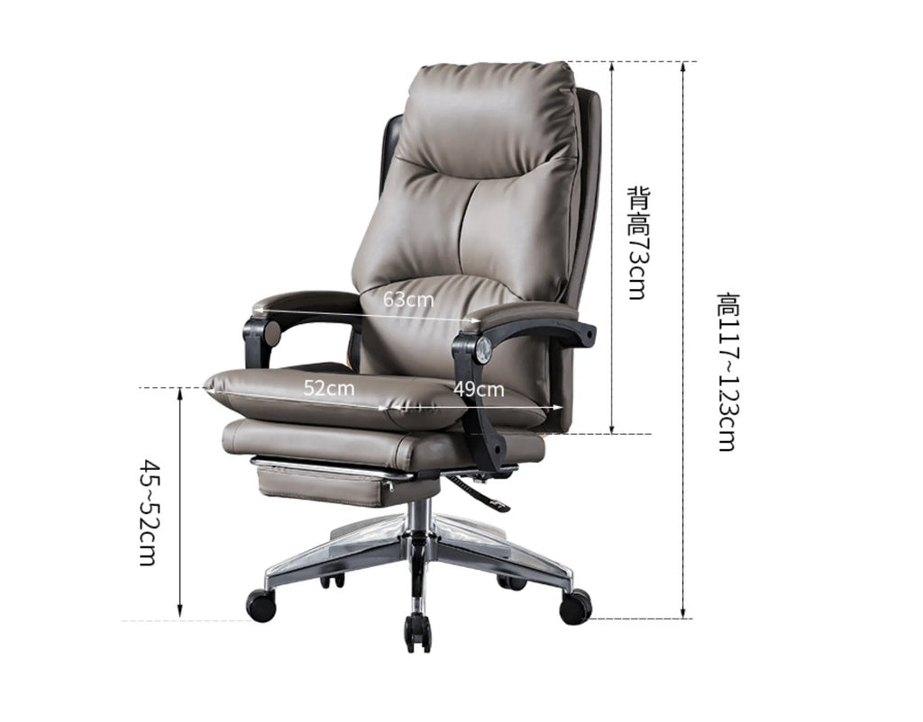 Nest Reclining Executive Office Chair with Footrest – Genuine & Faux Leather