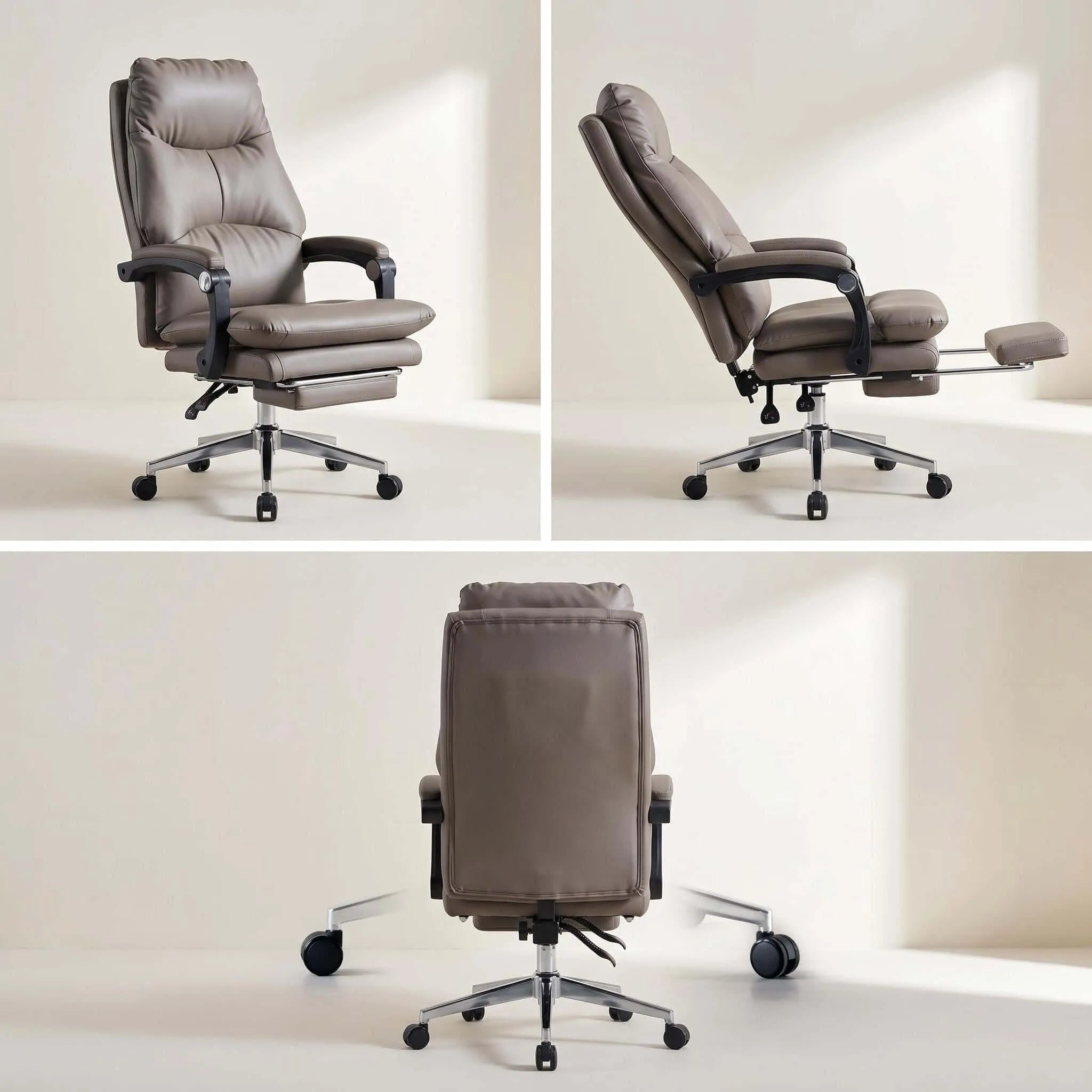 Nest Reclining Executive Office Chair with Footrest – Genuine & Faux Leather