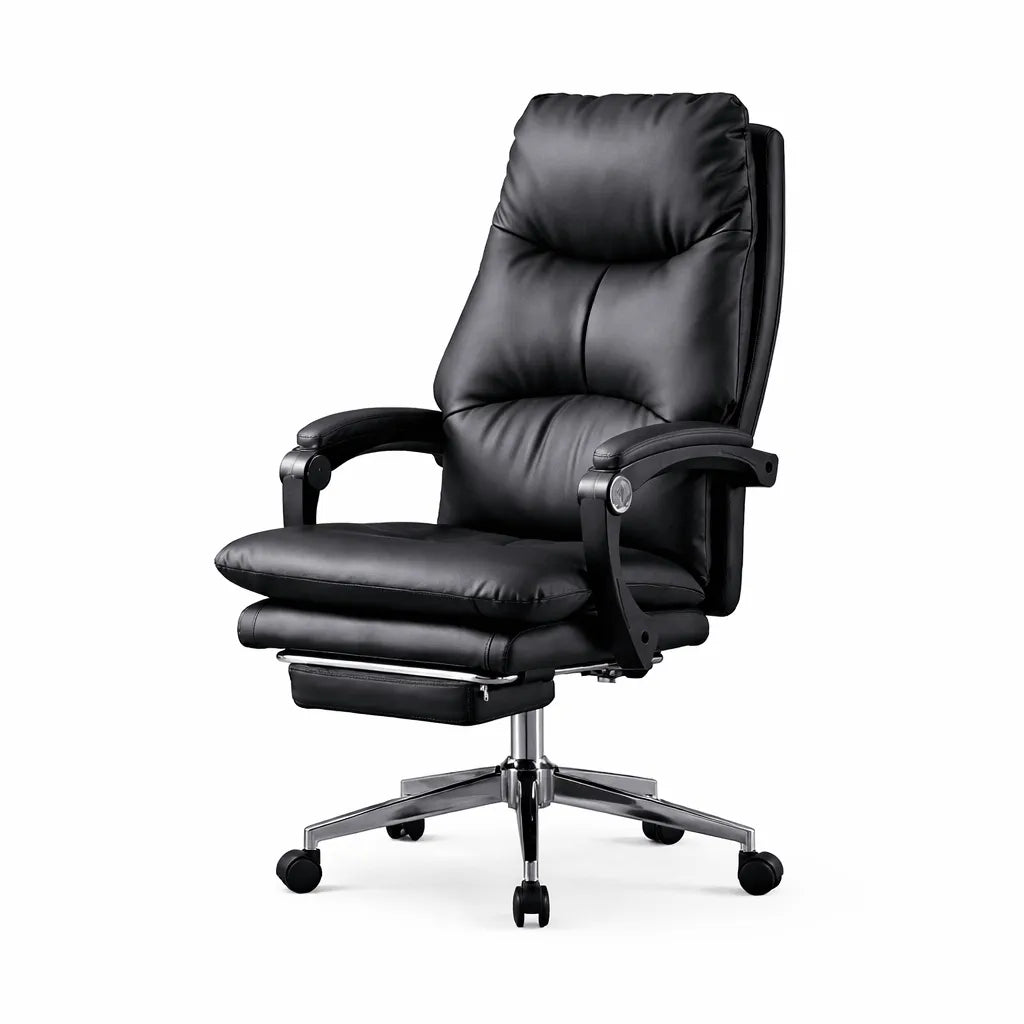Nest Reclining Executive Office Chair with Footrest – Genuine & Faux Leather Main Product Image Image principale du produit