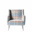 New Zealand Wool Plaid Chair and Ottoman, Nordic Wingback Lounge Set