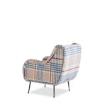 New Zealand Wool Plaid Chair and Ottoman, Nordic Wingback Lounge Set Main Product Image