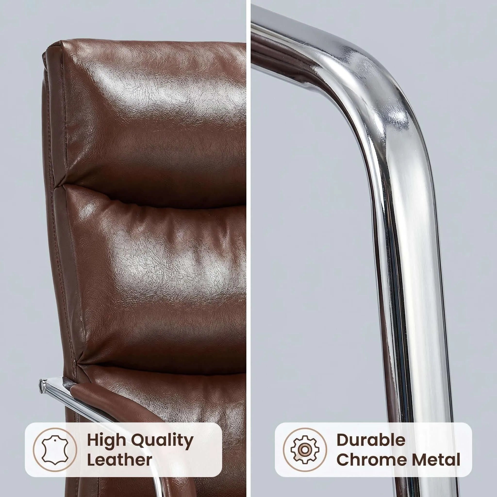 Noble Faux Leather Visitor Office Chair with Sled Base