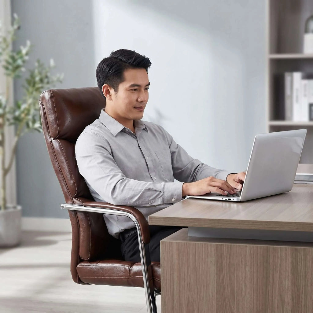 Noble Faux Leather Visitor Office Chair with Sled Base
