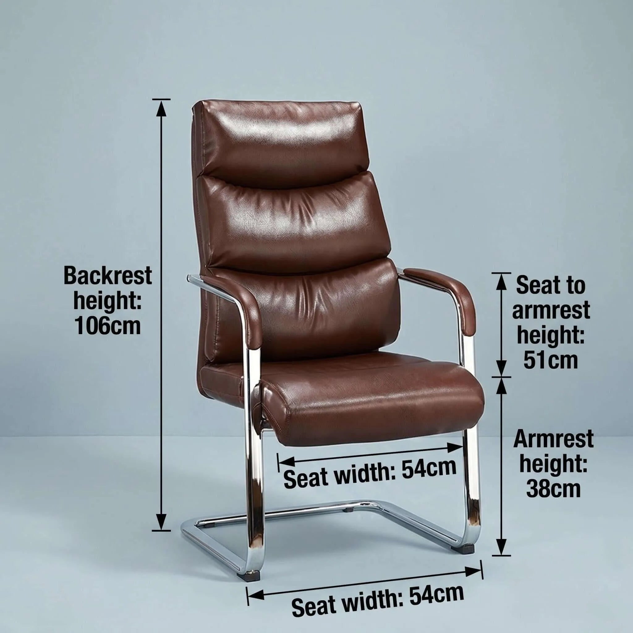 Noble Faux Leather Visitor Office Chair with Sled Base