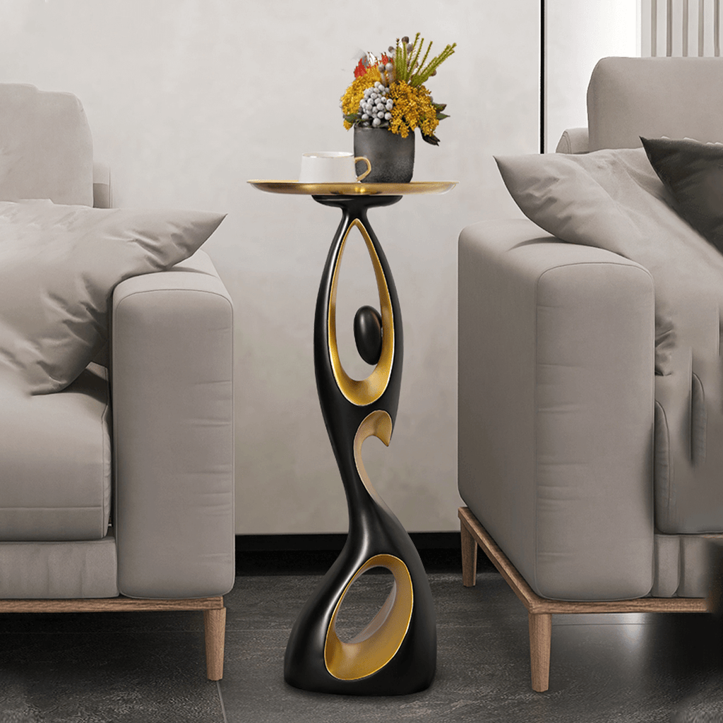 Nordic Art Figurine Modern Side Table - Resin & Alloy