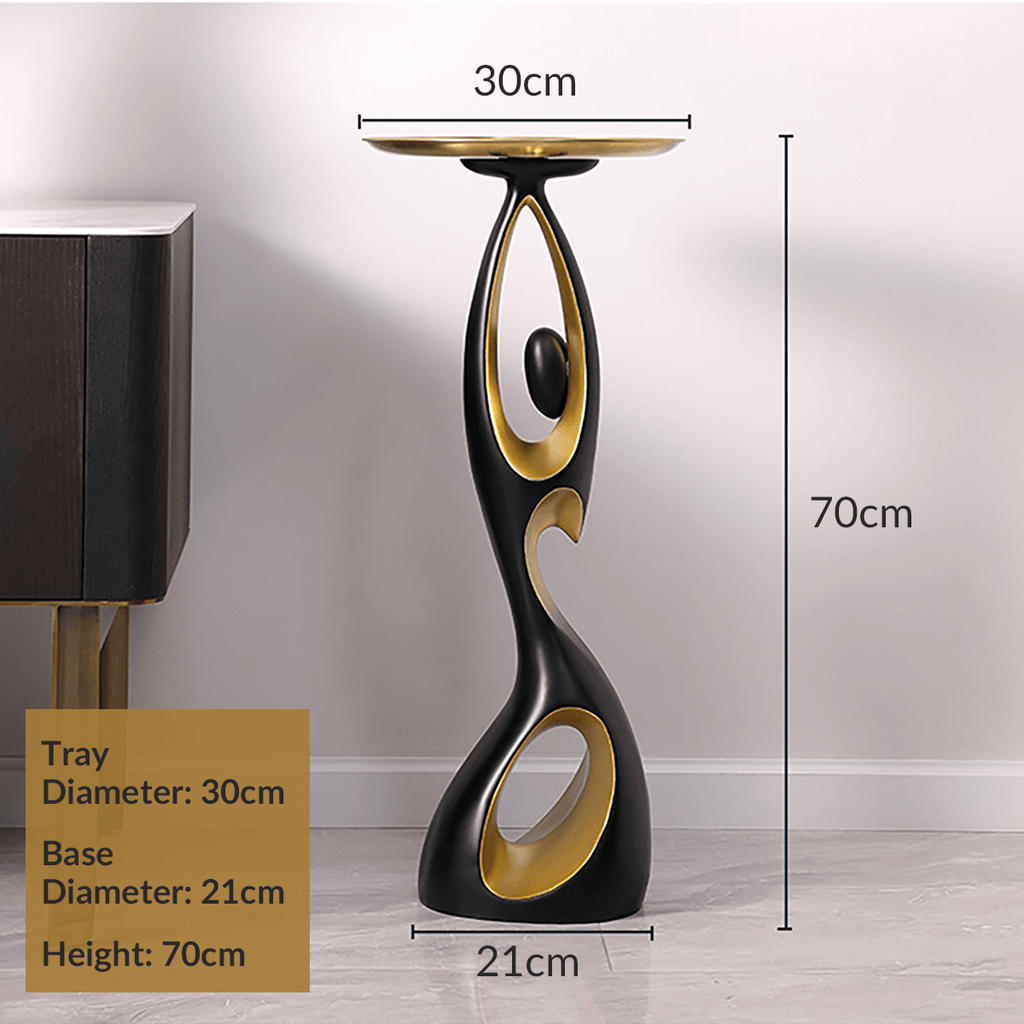 Nordic Art Figurine Modern Side Table - Resin & Alloy
