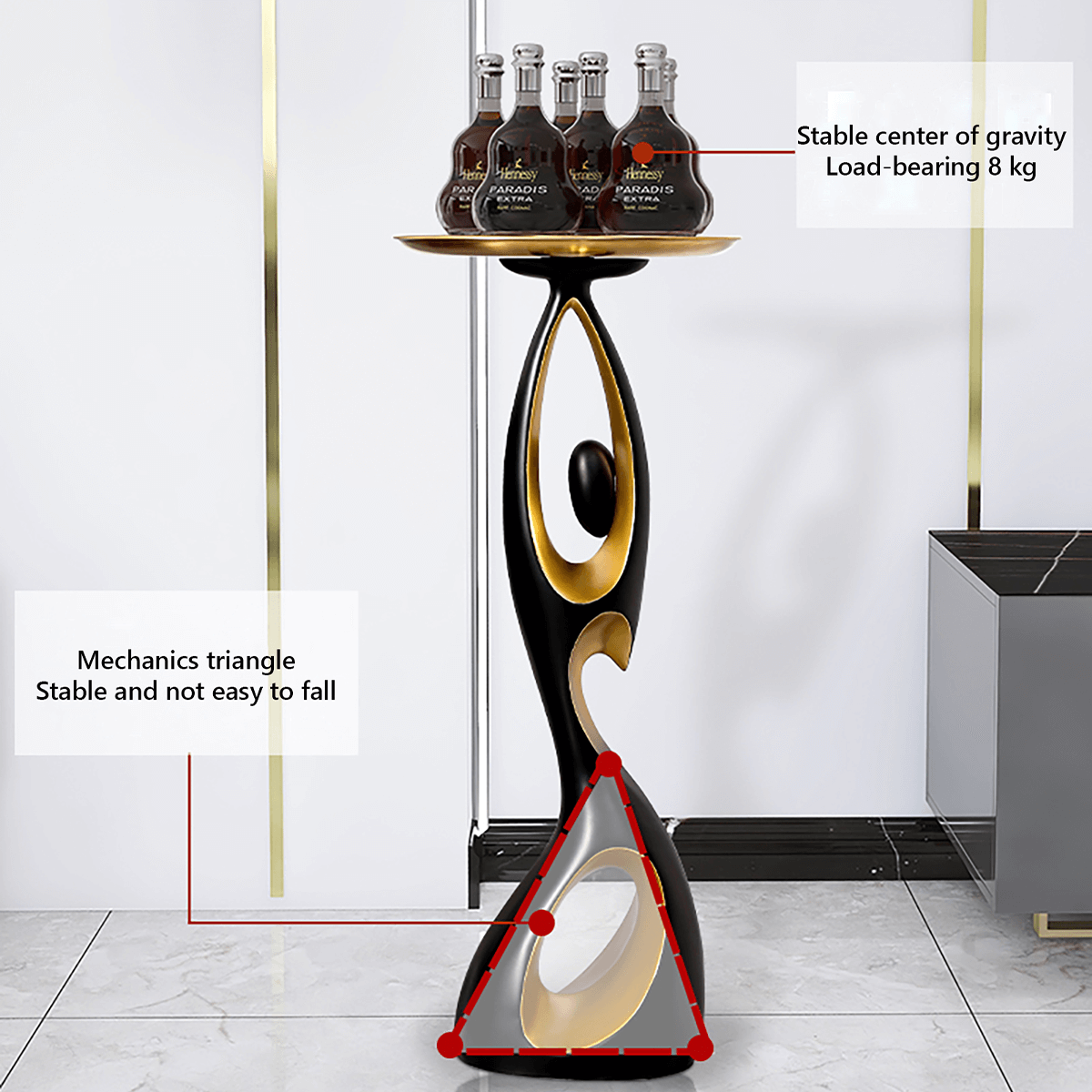 Nordic Art Figurine Modern Side Table - Resin & Alloy