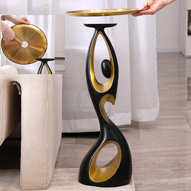 Nordic Art Figurine Modern Side Table - Resin & Alloy