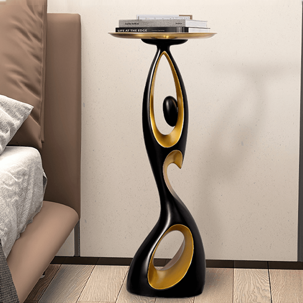 Nordic Art Figurine Modern Side Table - Resin & Alloy