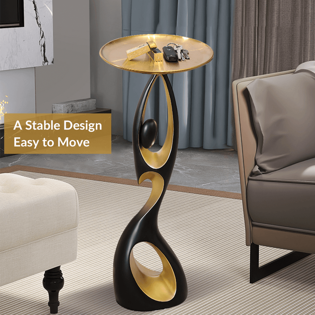 Nordic Art Figurine Modern Side Table - Resin & Alloy