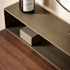 Nordic Black Walnut Dressing Table With Mirror And Stool