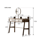 Nordic Black Walnut Dressing Table With Mirror And Stool