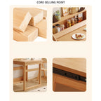 Nordic Folding Dining Table with Storage Cabinet