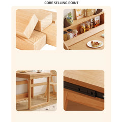 Nordic Folding Dining Table with Storage Cabinet