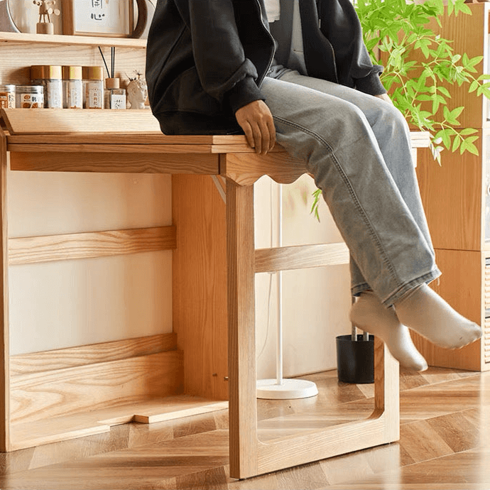 Nordic Folding Dining Table with Storage Cabinet