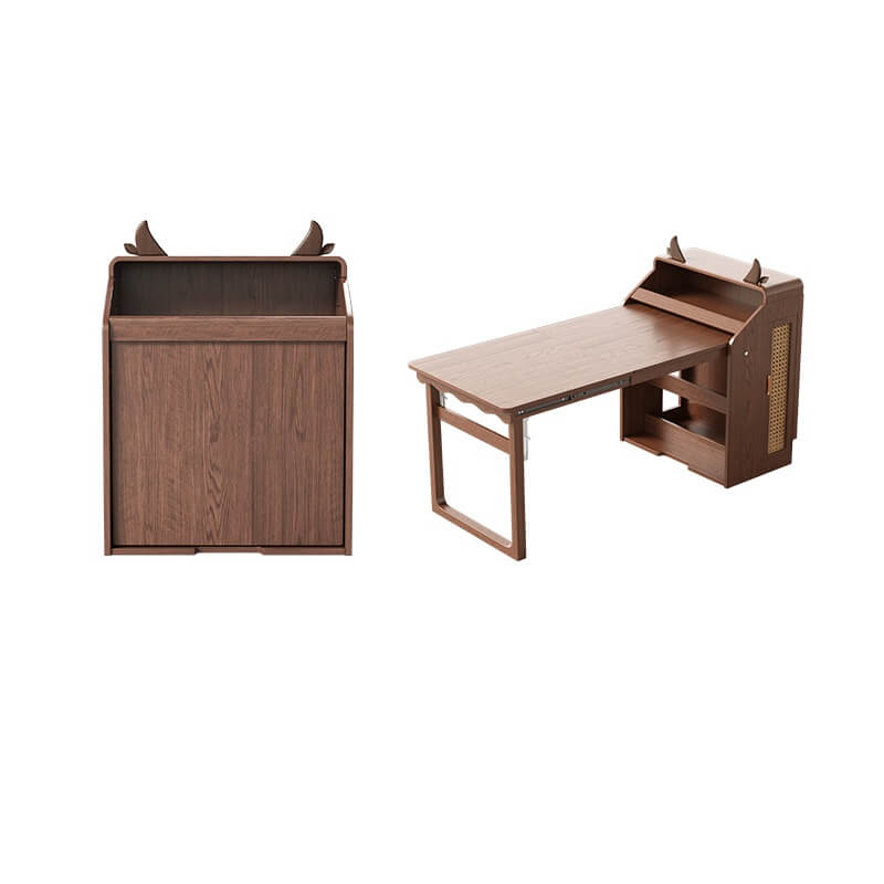 Nordic Folding Dining Table with Storage Cabinet