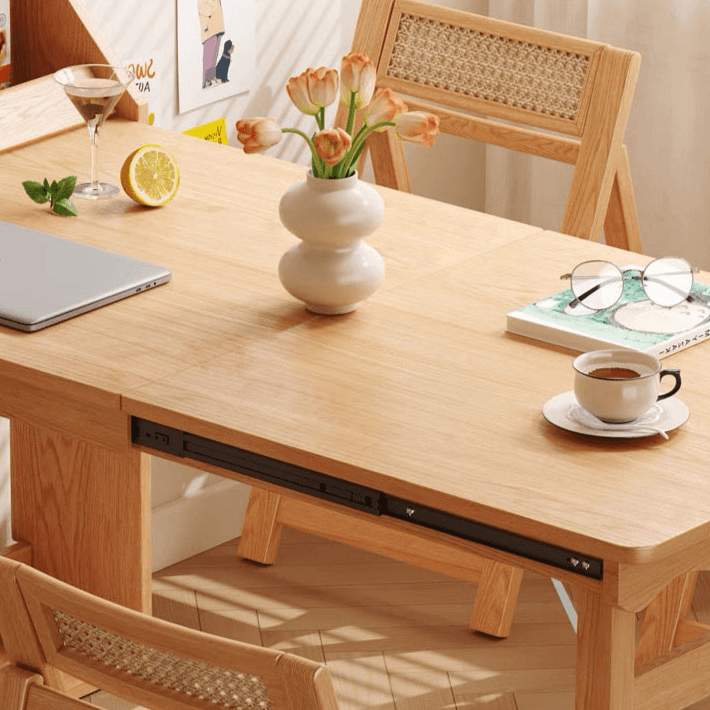 Nordic Folding Dining Table with Storage Cabinet