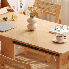 Nordic Folding Dining Table with Storage Cabinet