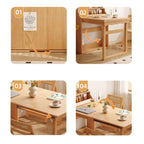 Nordic Folding Dining Table with Storage Cabinet