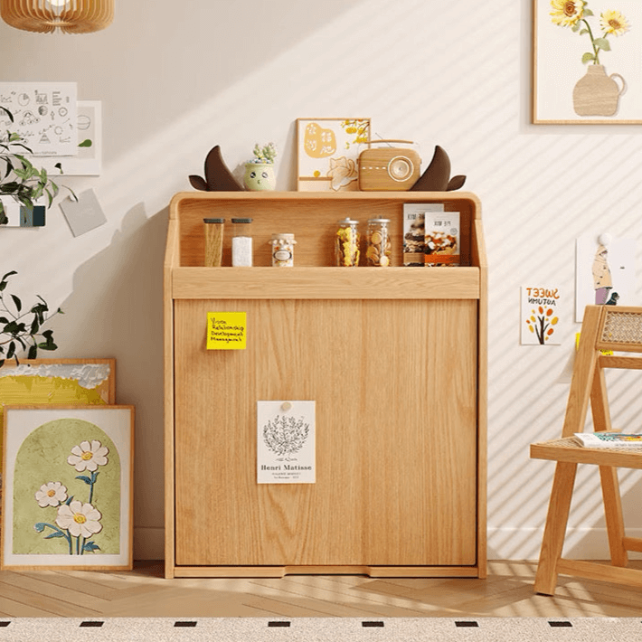 Nordic Folding Dining Table with Storage Cabinet Main Product Image メイン画像