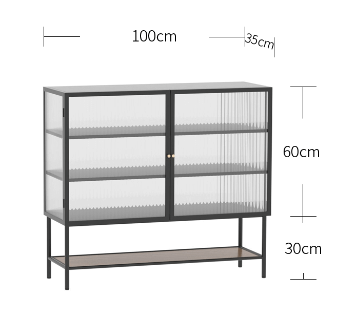 Nordic Glass Shoe Cabinet With Tempered Glass Doors