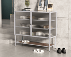 Nordic Glass Shoe Cabinet With Tempered Glass Doors