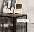 Nordic Glass Shoe Cabinet With Tempered Glass Doors