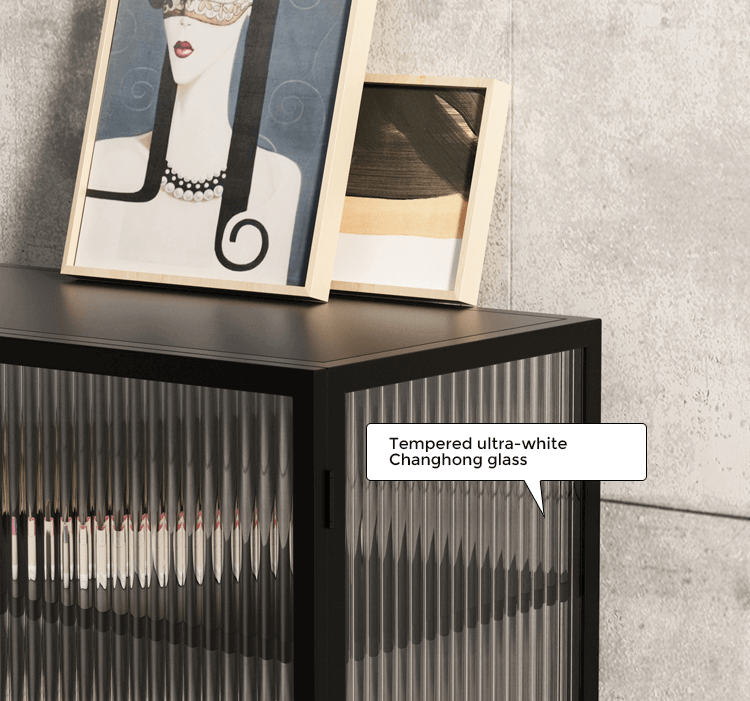 Nordic Glass Shoe Cabinet With Tempered Glass Doors