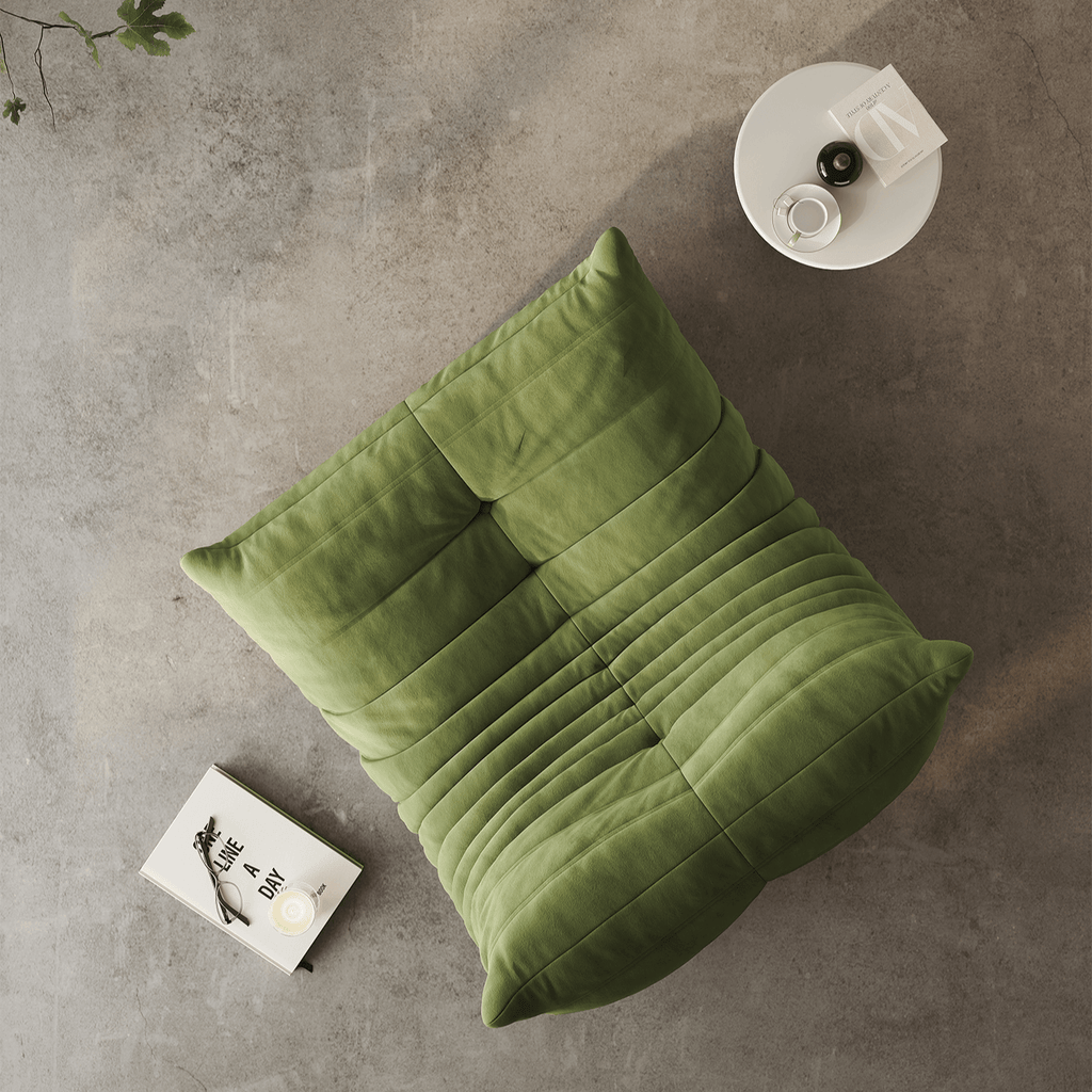 Nordic Lazy Caterpillar Chair with Milk Velvet Upholstery