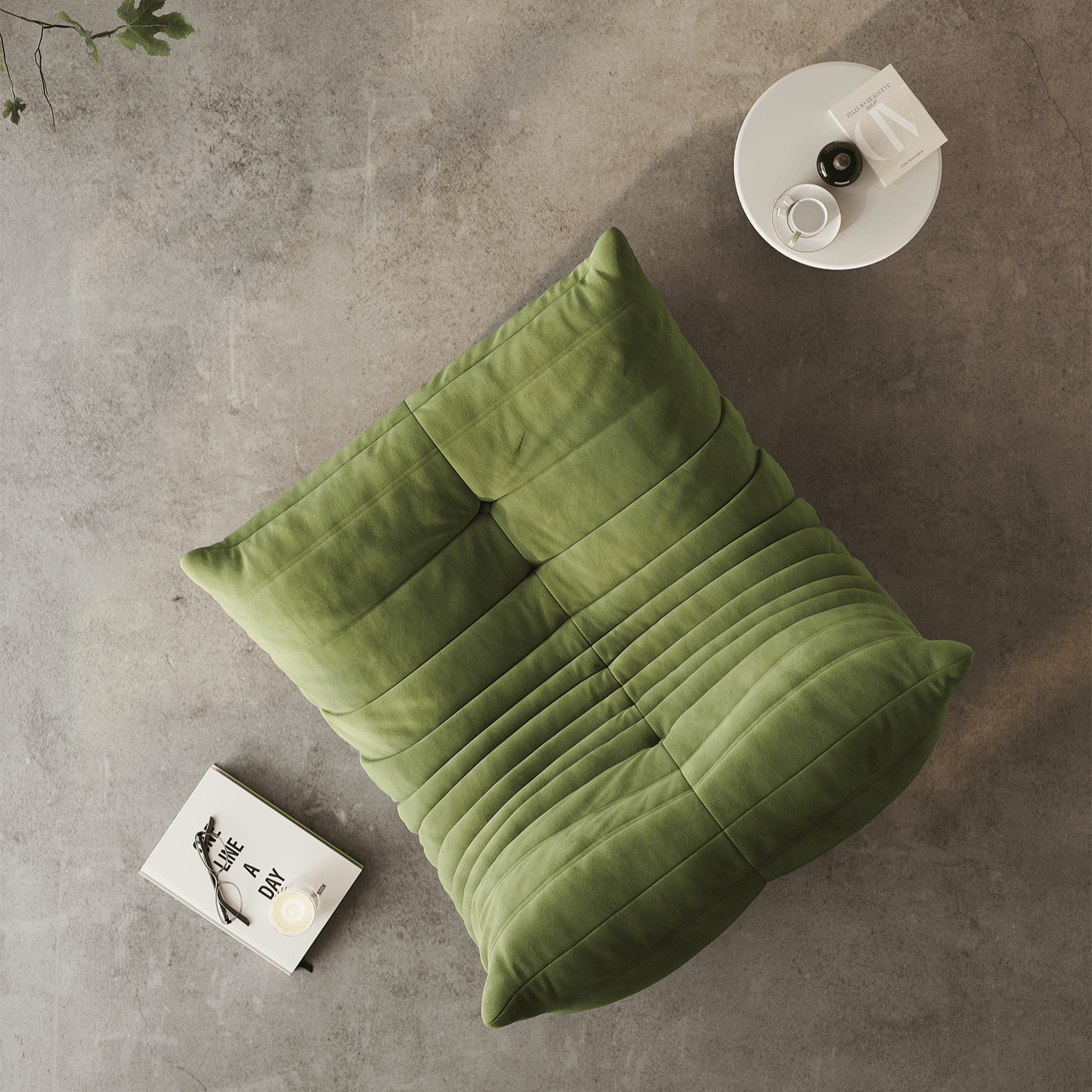 Nordic Lazy Caterpillar Chair with Milk Velvet Upholstery