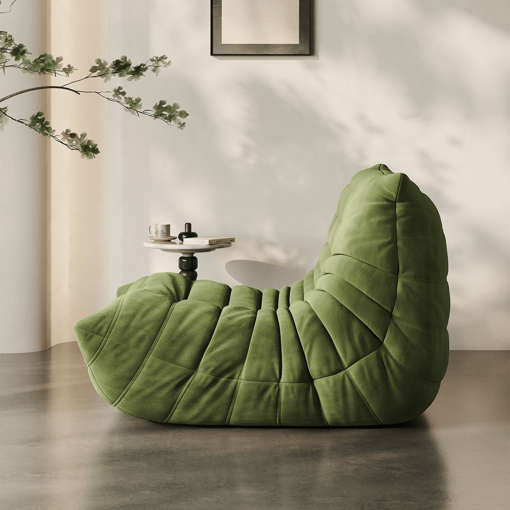 Nordic Lazy Caterpillar Chair with Milk Velvet Upholstery