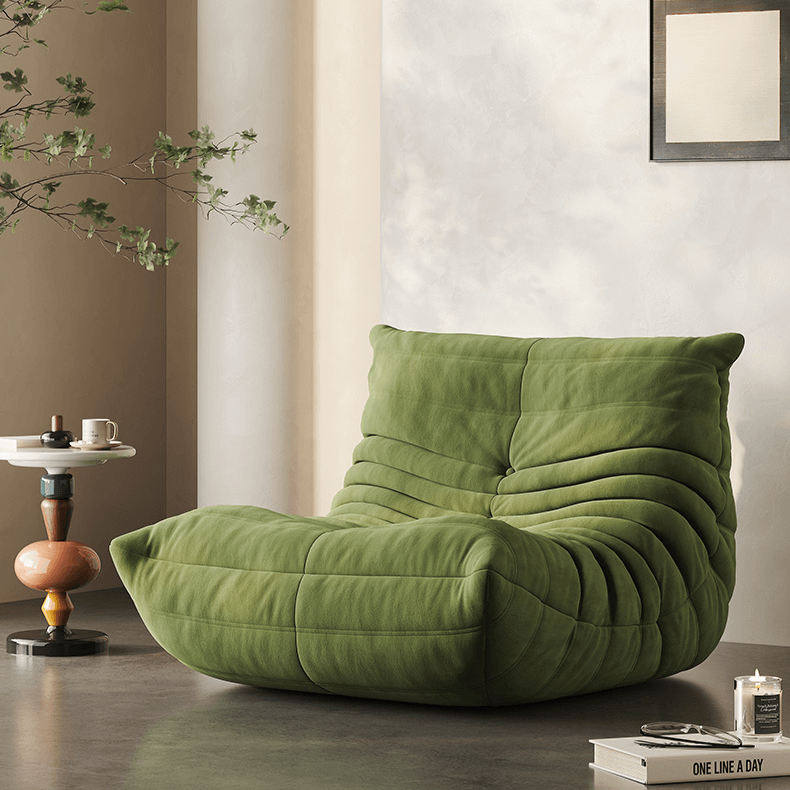 Nordic Lazy Caterpillar Chair with Milk Velvet Upholstery