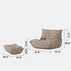 Nordic Lazy Caterpillar Chair with Milk Velvet Upholstery