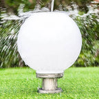 Nordic Metal Solar Outdoor Table Lamp – Round Glass Globe Light