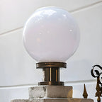 Nordic Metal Solar Outdoor Table Lamp – Round Glass Globe Light