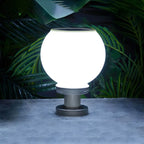 Nordic Metal Solar Outdoor Table Lamp – Round Glass Globe Light