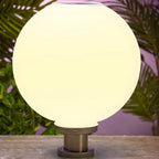Nordic Metal Solar Outdoor Table Lamp – Round Glass Globe Light