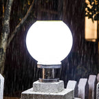 Nordic Metal Solar Outdoor Table Lamp – Round Glass Globe Light