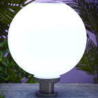 Nordic Metal Solar Outdoor Table Lamp – Round Glass Globe Light