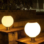 Nordic Metal Solar Outdoor Table Lamp – Round Glass Globe Light Main Product Image