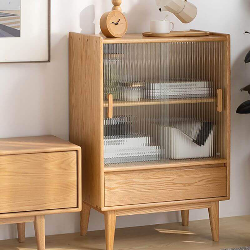 Nordic Natural Oakwood Sideboard with Glass Sliding Doors Zweitbild