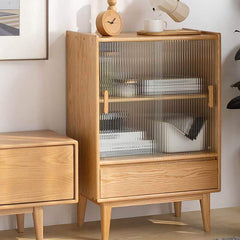 Nordic Natural Oakwood Sideboard with Glass Sliding Doors