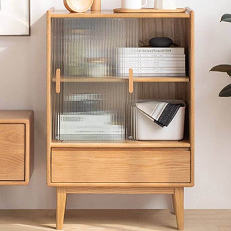 Nordic Natural Oakwood Sideboard with Glass Sliding Doors Main Product Image