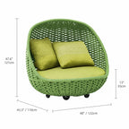 Nordic Outdoor Aluminum Sofa Set with Colorful Woven Design, 3-Piece Patio Lounge Furniture Set Dimensions
