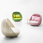 Nordic Outdoor Aluminum Sofa Set with Colorful Woven Design, 3-Piece Patio Lounge Furniture Set