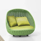 Nordic Outdoor Aluminum Sofa Set with Colorful Woven Design, 3-Piece Patio Lounge Furniture Set