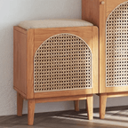 Nordic Rattan Shoe Cabinet with Shelves - Elegant Storage